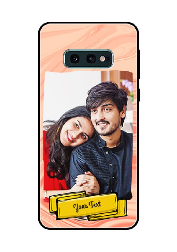 Galaxy S10e Personalized Glass Phone Case  - Marble Texture Design