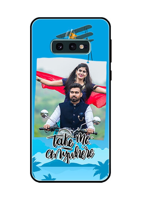 Galaxy S10e Custom Glass Mobile Case  - Traveller Design 