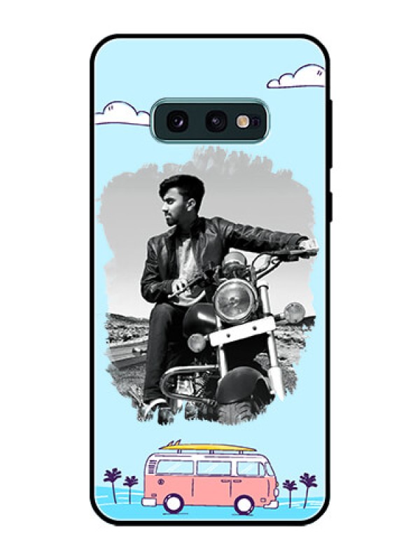 Custom Galaxy S10e Photo Printing on Glass Case  - Travel & Adventure Design