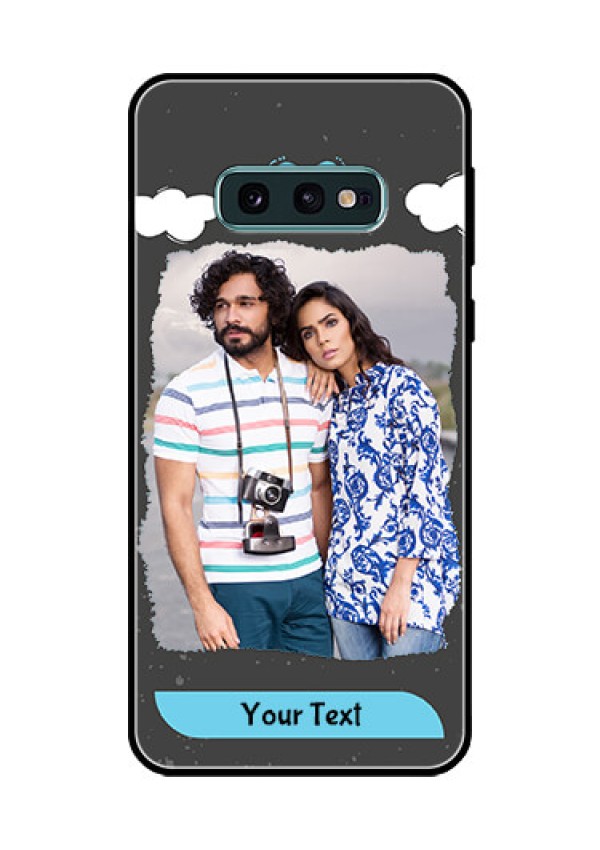 Galaxy S10e Custom Glass Phone Case  - Splashes with love doodles Design