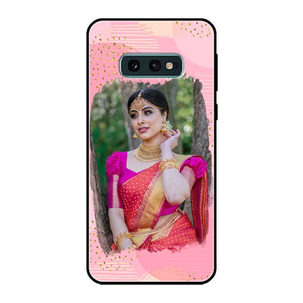 Galaxy S10e Personalized Glass Phone Case - Gold Glitter Splash Design Galaxy S10e Personalized Glass Phone Case - Gold Glitter Splash Design