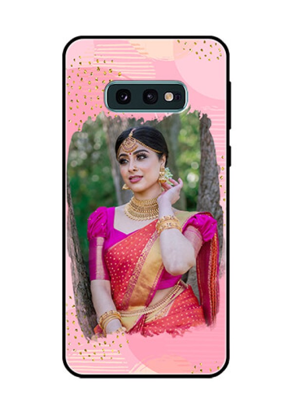 Galaxy S10e Personalized Glass Phone Case  - Gold Glitter Splash Design