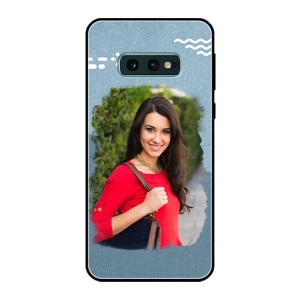 Galaxy S10e Custom Glass Mobile Case  - Grunge Line Art Design