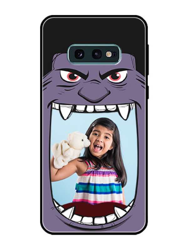 Custom Galaxy S10e Custom Glass Phone Case  - Angry Monster Design
