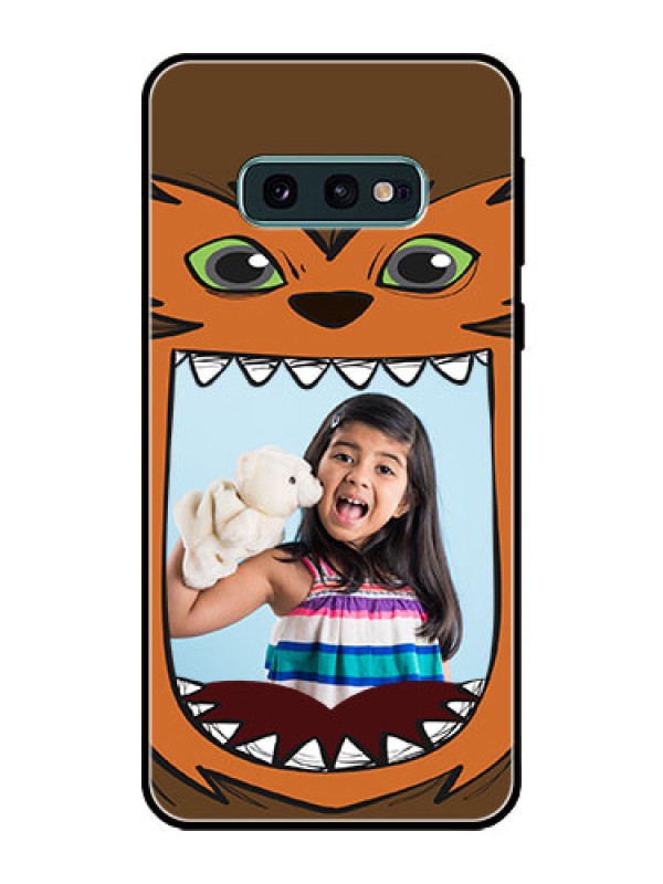 Custom Galaxy S10e Photo Printing on Glass Case  - Owl Monster Back Case Design