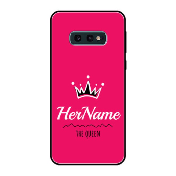 Galaxy S10e Glass Phone Case Queen with Name