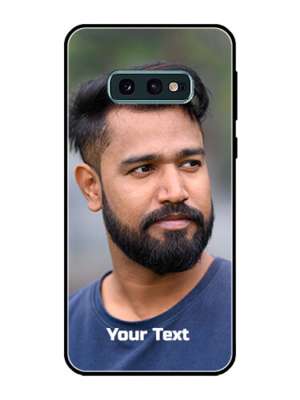 Custom Galaxy S10e Glass Mobile Cover: Photo with Text