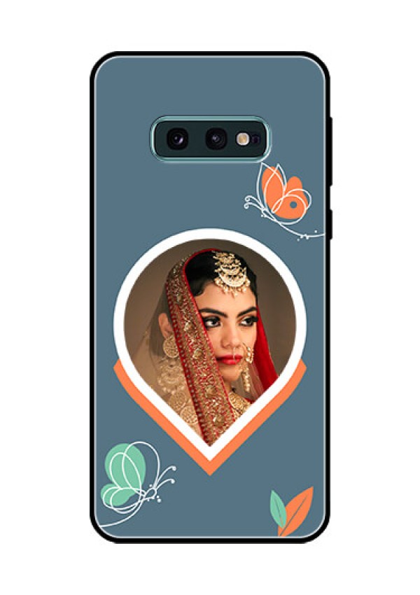 Galaxy S10e Custom Glass Mobile Case - Droplet Butterflies Design