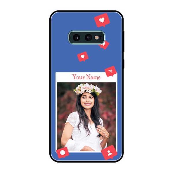 Galaxy S10e Custom Glass Phone Case - Like Share And Comment Design