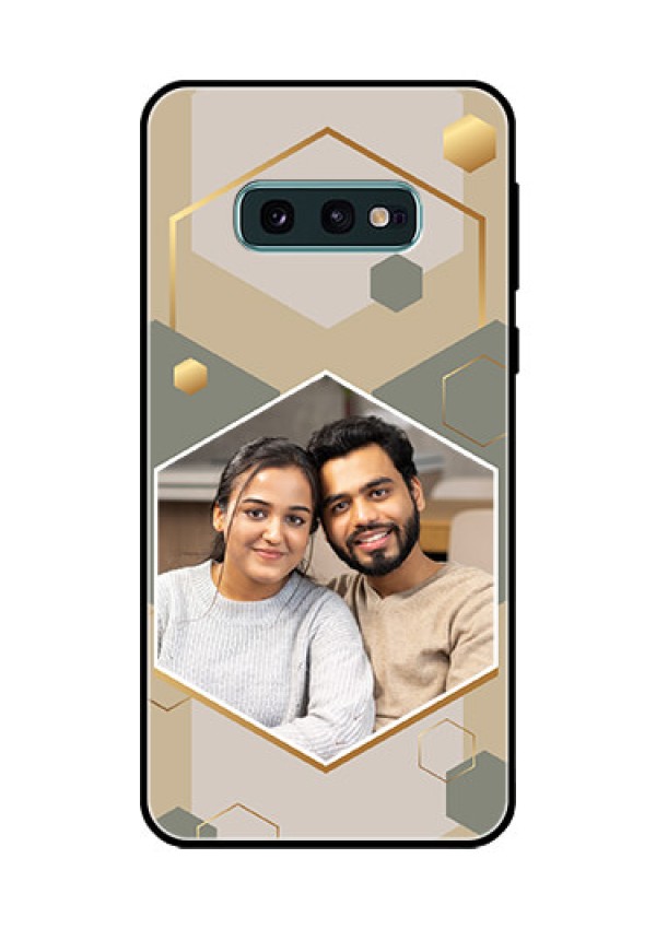 Galaxy S10e Photo Printing on Glass Case - Stylish Hexagon Pattern Design