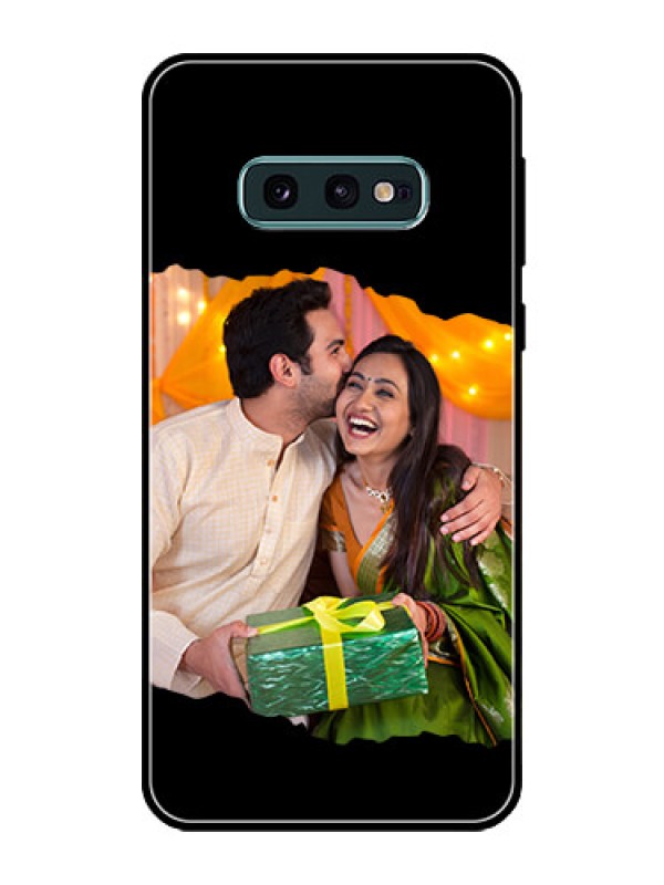 Custom Galaxy S10e Custom Glass Phone Case - Tear-off Design