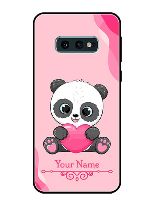Custom Galaxy S10e Custom Glass Mobile Case - Cute Panda Design