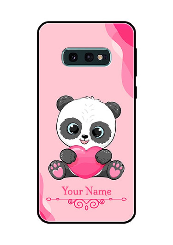 Galaxy S10e Custom Glass Mobile Case - Cute Panda Design