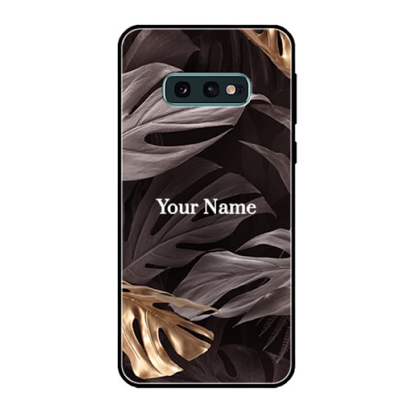 Galaxy S10e Personalised Glass Phone Case - Wild Leaves digital paint Design Galaxy S10e Personalised Glass Phone Case - Wild Leaves digital paint Design