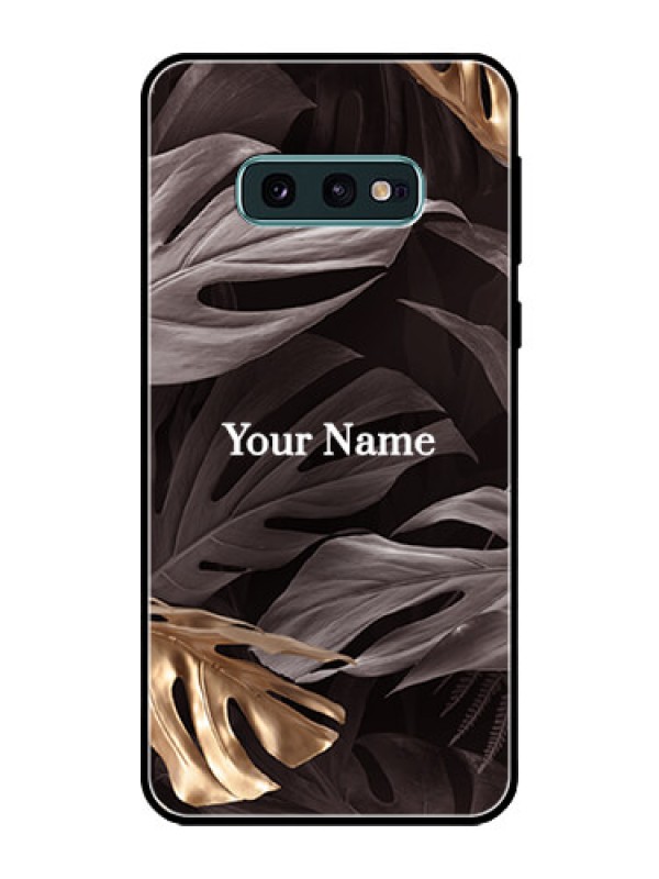 Custom Galaxy S10e Personalised Glass Phone Case - Wild Leaves digital paint Design