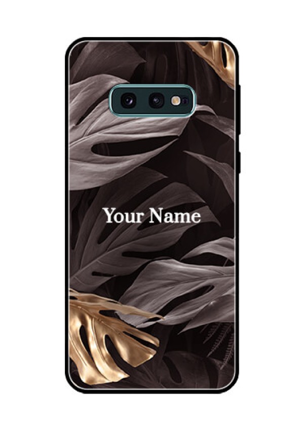 Galaxy S10e Personalised Glass Phone Case - Wild Leaves digital paint Design