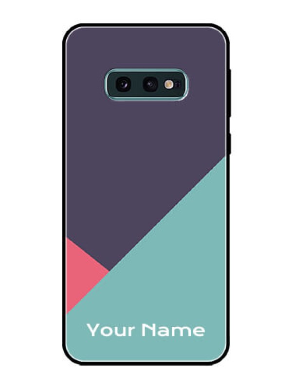 Custom Galaxy S10e Custom Glass Mobile Case - Tri Color abstract Design