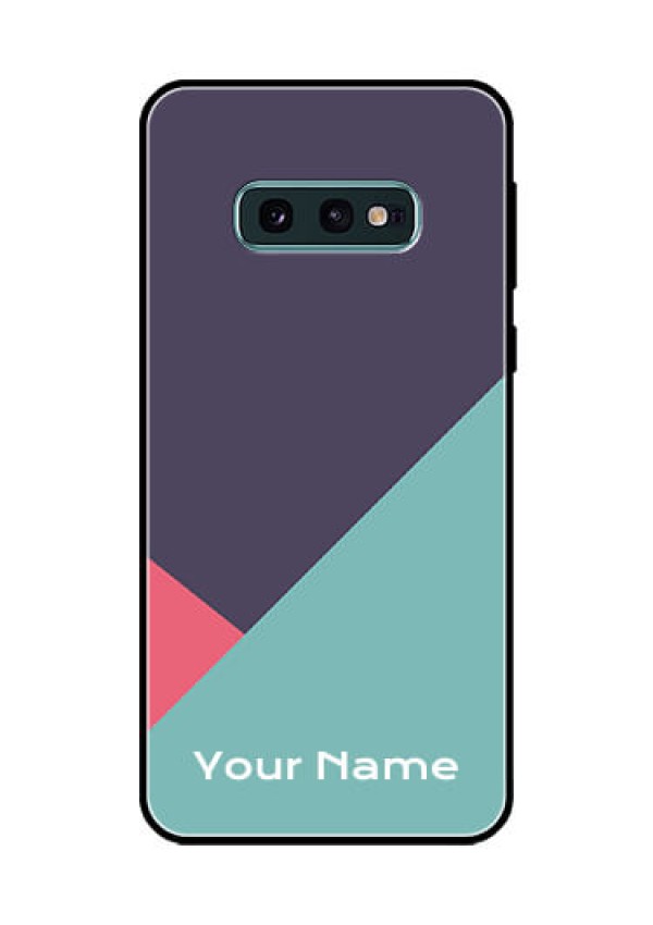 Galaxy S10e Custom Glass Mobile Case - Tri Color abstract Design