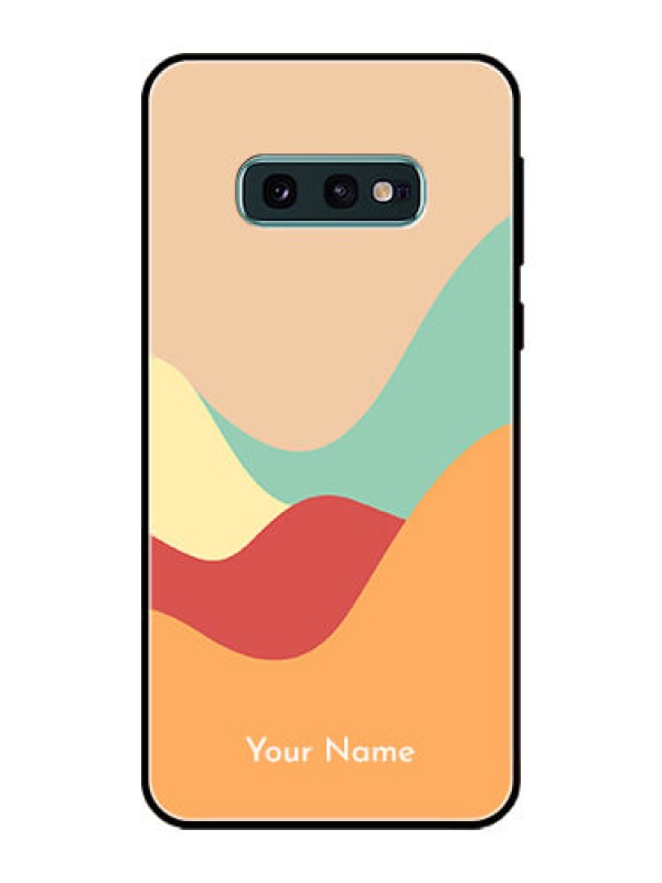 Custom Galaxy S10e Personalized Glass Phone Case - Ocean Waves Multi-colour Design