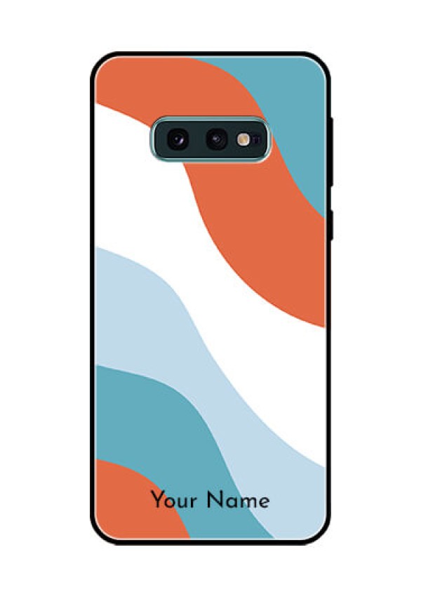 Galaxy S10e Custom Glass Mobile Case - coloured Waves Design