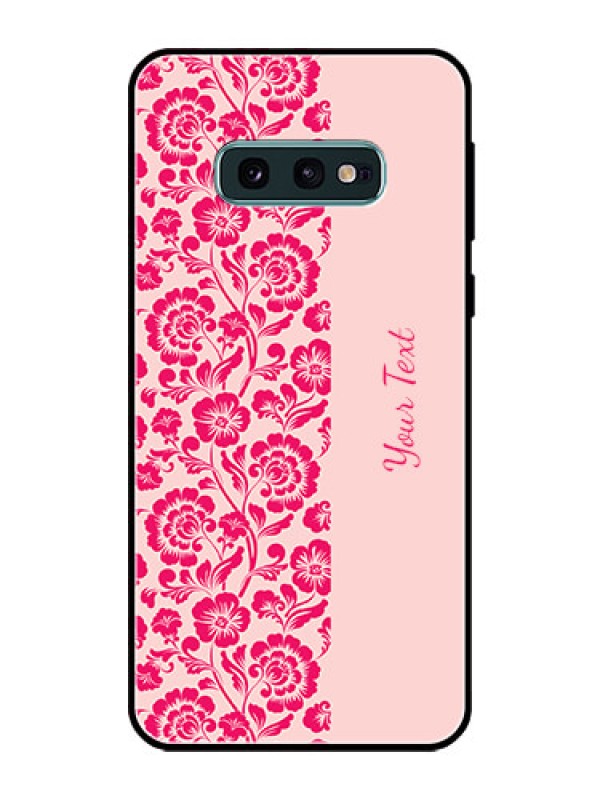 Custom Galaxy S10e Custom Glass Phone Case - Attractive Floral Pattern Design