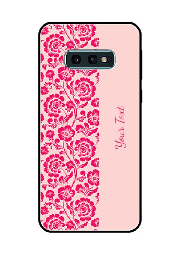 Galaxy S10e Custom Glass Phone Case - Attractive Floral Pattern Design