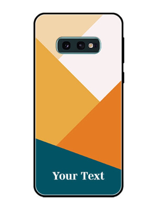 Custom Galaxy S10e Personalized Glass Phone Case - Stacked Multi-colour Design