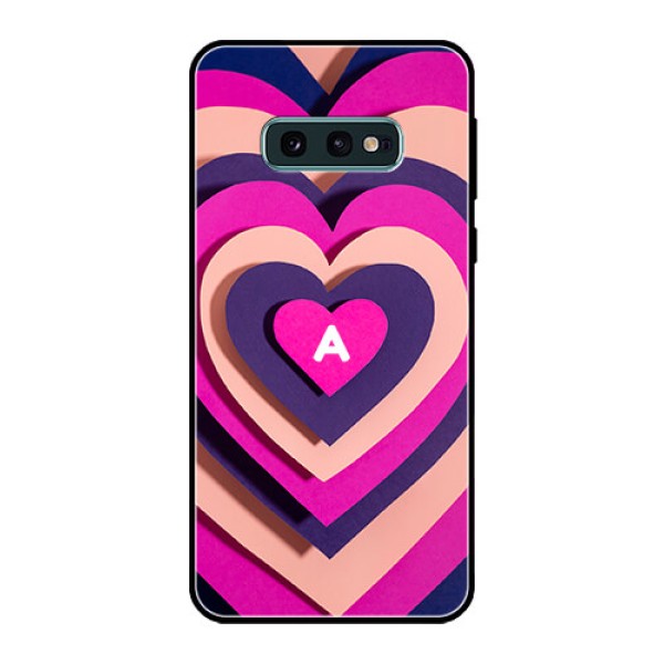 Galaxy S10e Custom Glass Mobile Case - Cute Heart Pattern Design