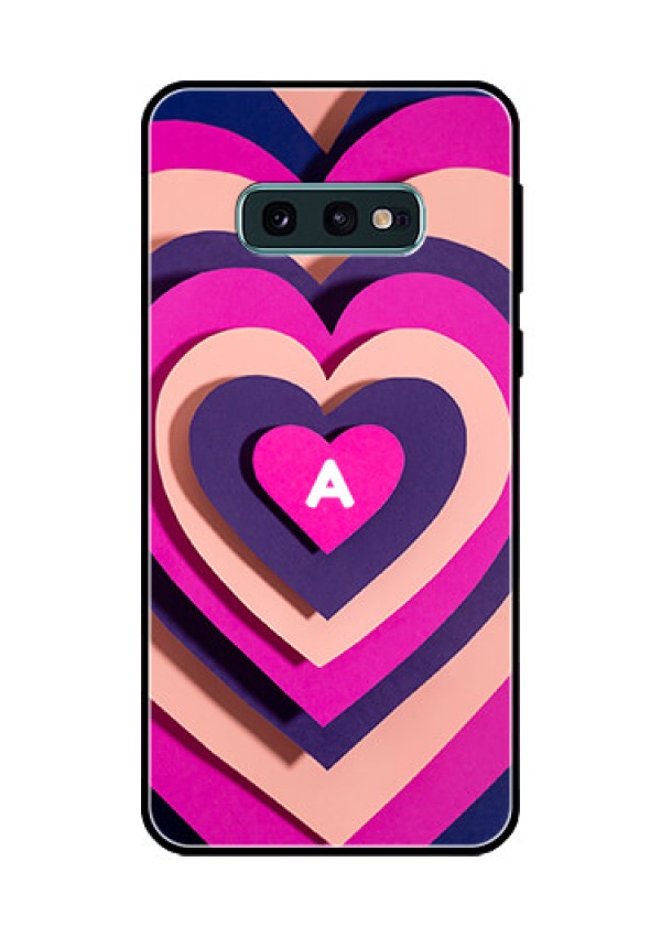 Galaxy S10e Custom Glass Mobile Case - Cute Heart Pattern Design