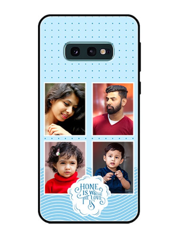 Custom Galaxy S10e Custom Glass Phone Case - Cute love quote with 4 pic upload Design