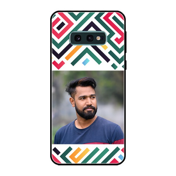 Galaxy S10e Personalized Glass Phone Case - Colorful Maze Pattern Design Galaxy S10e Personalized Glass Phone Case - Colorful Maze Pattern Design