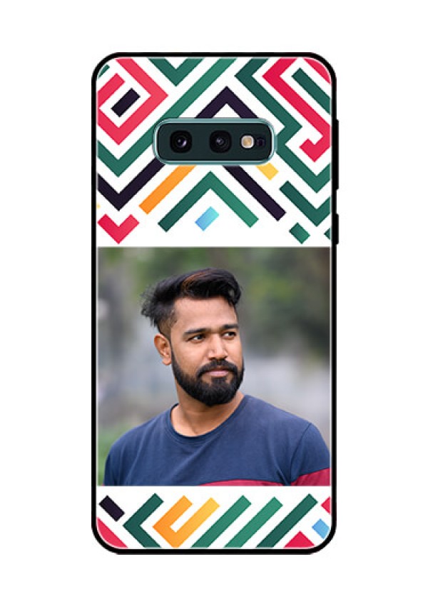 Galaxy S10e Personalized Glass Phone Case - Colorful Maze Pattern Design
