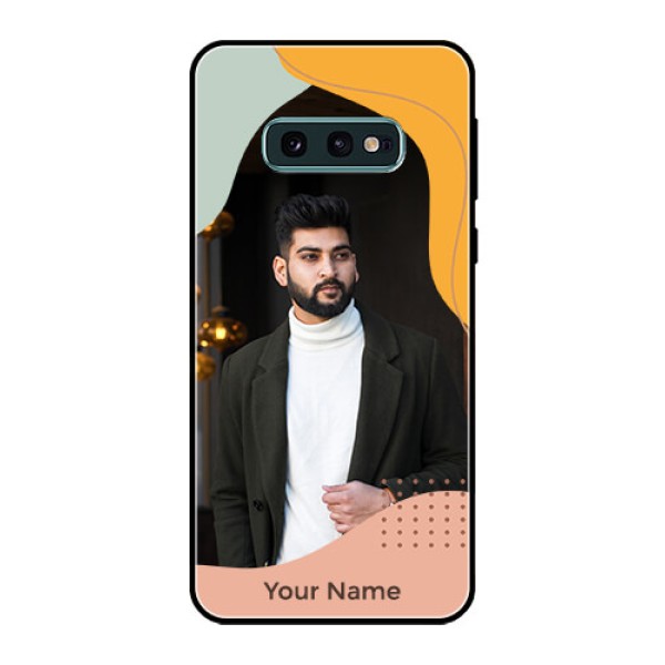 Galaxy S10e Personalized Glass Phone Case - Tri-coloured overlay design Galaxy S10e Personalized Glass Phone Case - Tri-coloured overlay design