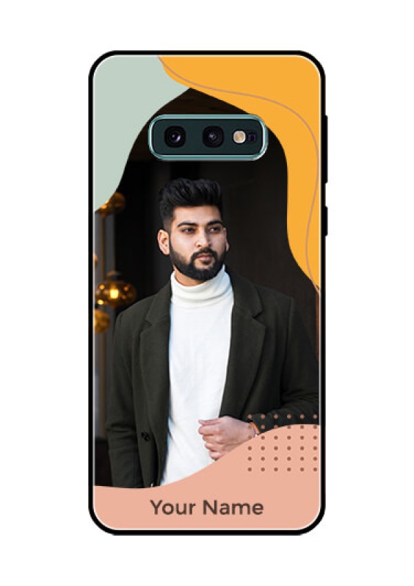 Galaxy S10e Personalized Glass Phone Case - Tri-coloured overlay design
