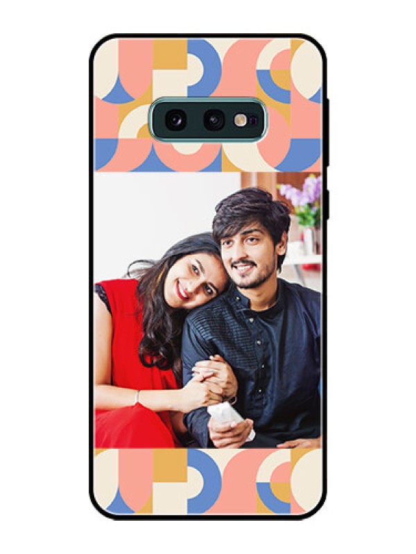 Custom Galaxy S10e Photo Printing on Glass Case - Semi-circle Maze Pattern Design