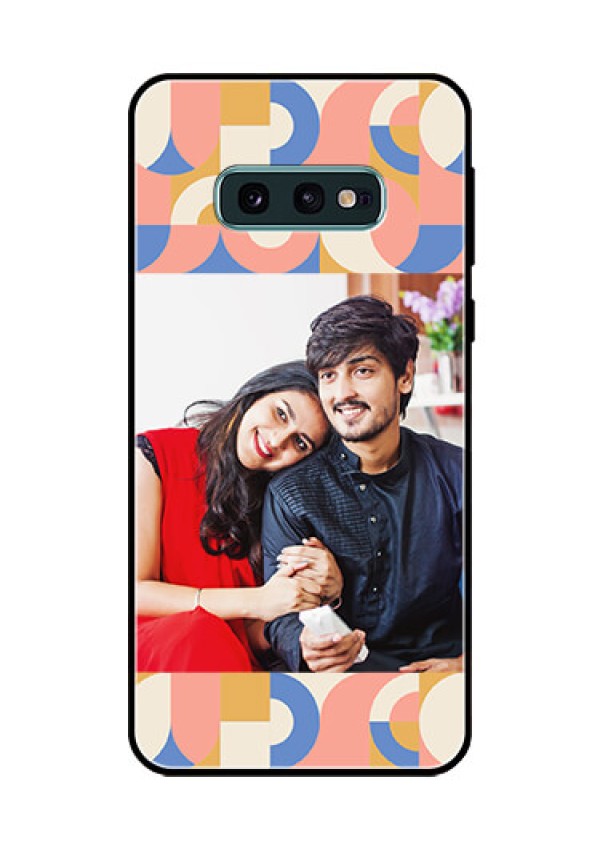 Galaxy S10e Photo Printing on Glass Case - Semi-circle Maze Pattern Design