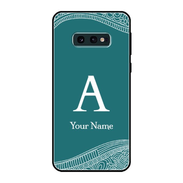 Galaxy S10e Personalized Glass Phone Case - line art pattern with custom name Design Galaxy S10e Personalized Glass Phone Case - line art pattern with custom name Design