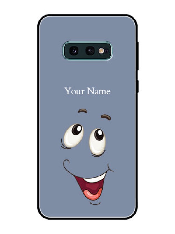 Custom Galaxy S10e Photo Printing on Glass Case - Laughing Cartoon Face Design