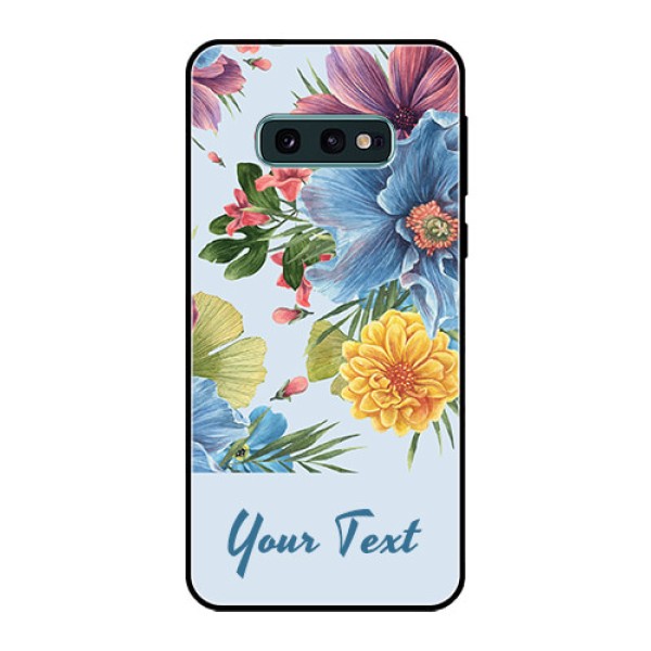 Galaxy S10e Custom Glass Mobile Case - Stunning Watercolored Flowers Painting Design