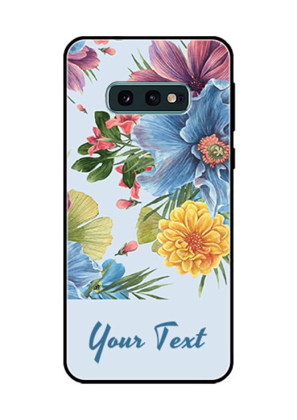 Galaxy S10e Custom Glass Mobile Case - Stunning Watercolored Flowers Painting Design