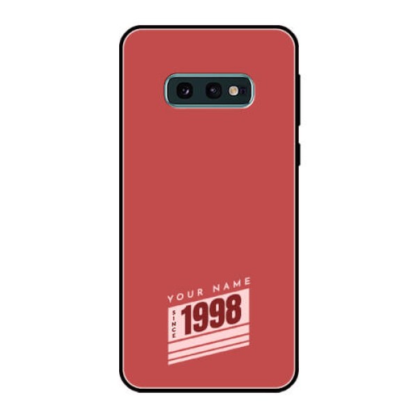 Galaxy S10e Custom Glass Phone Case - Red custom year of birth Design Galaxy S10e Custom Glass Phone Case - Red custom year of birth Design