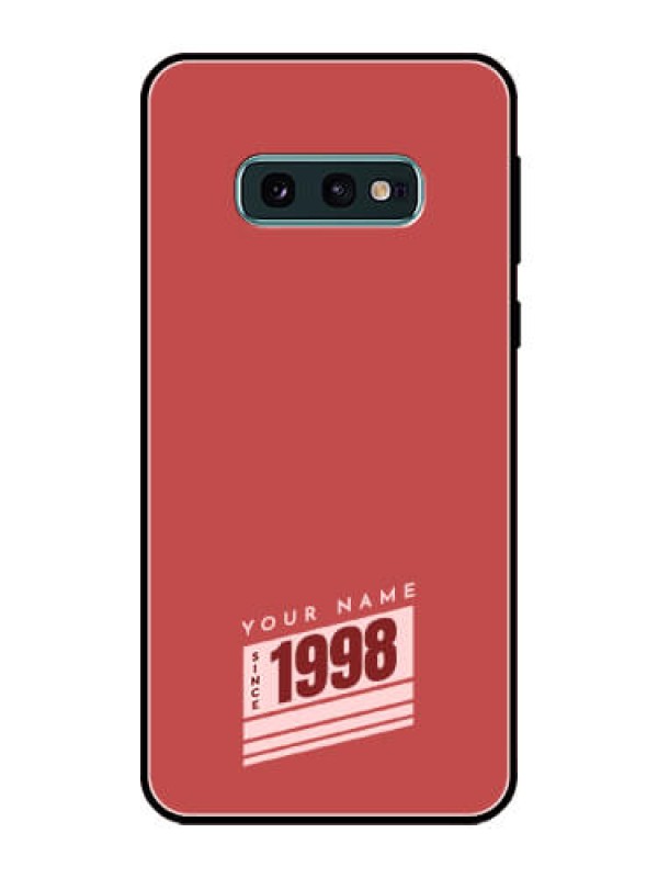 Custom Galaxy S10e Custom Glass Phone Case - Red custom year of birth Design