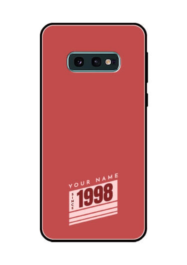 Galaxy S10e Custom Glass Phone Case - Red custom year of birth Design
