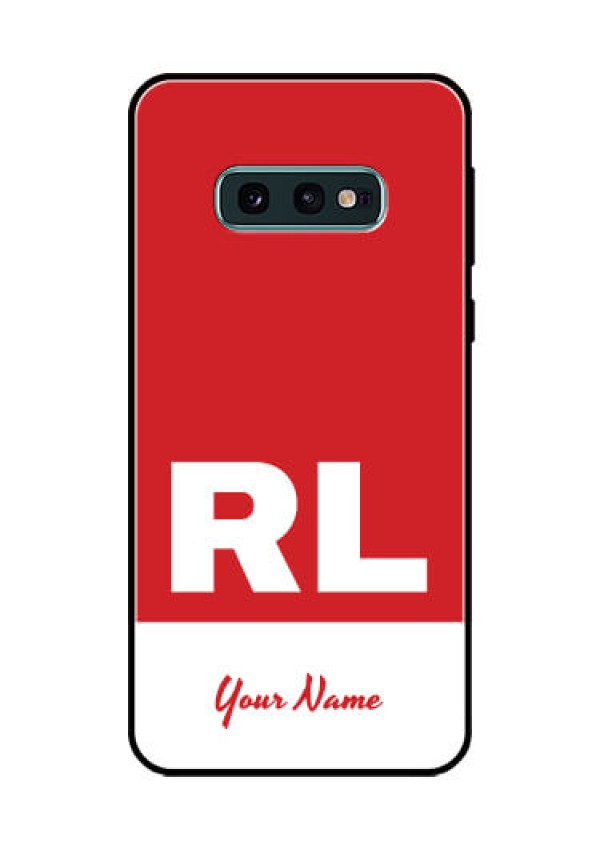 Galaxy S10e Personalized Glass Phone Case - dual tone custom text Design