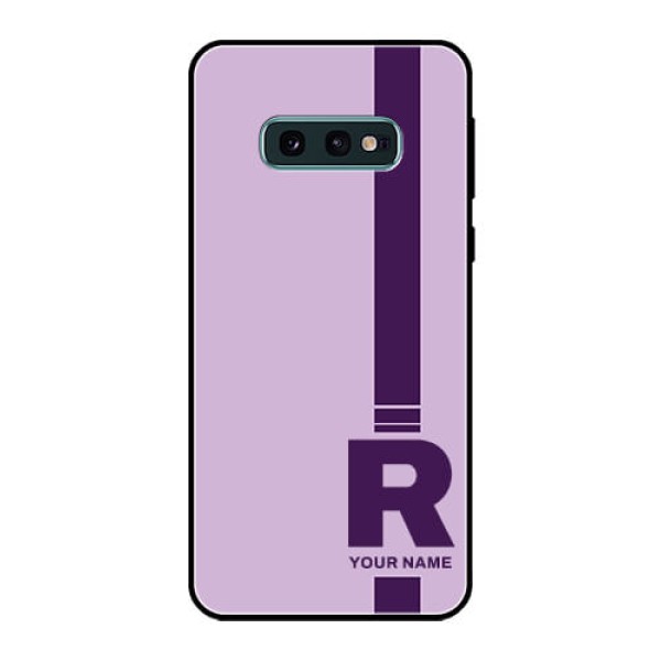 Galaxy S10e Photo Printing on Glass Case - Simple dual tone stripe with name Design Galaxy S10e Photo Printing on Glass Case - Simple dual tone stripe with name Design