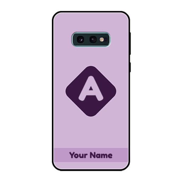 Galaxy S10e Custom Glass Mobile Case - Custom Letter in curved badge Design