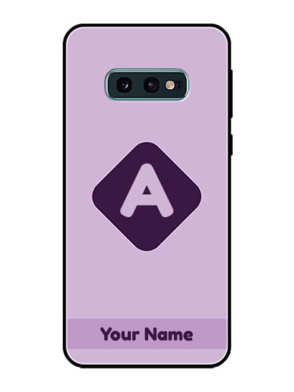 Custom Galaxy S10e Custom Glass Mobile Case - Custom Letter in curved badge Design