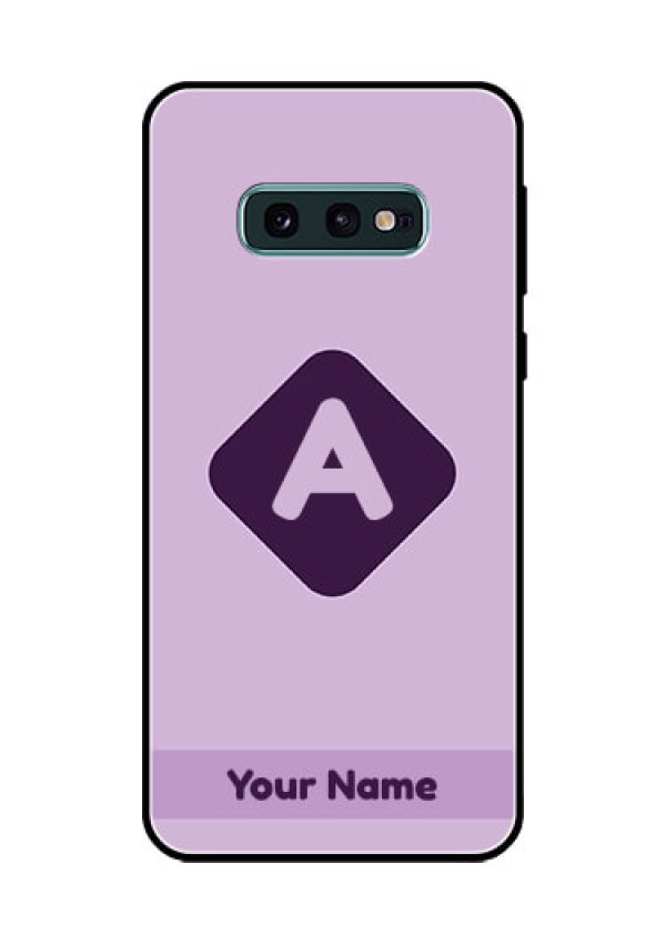 Galaxy S10e Custom Glass Mobile Case - Custom Letter in curved badge Design