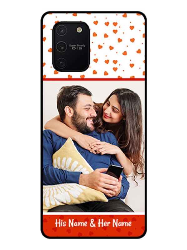 Custom Galaxy S10 Lite Custom Glass Phone Case  - Orange Love Symbol Design