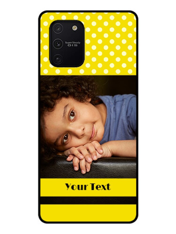 Custom Galaxy S10 Lite Custom Glass Phone Case  - Bright Yellow Case Design